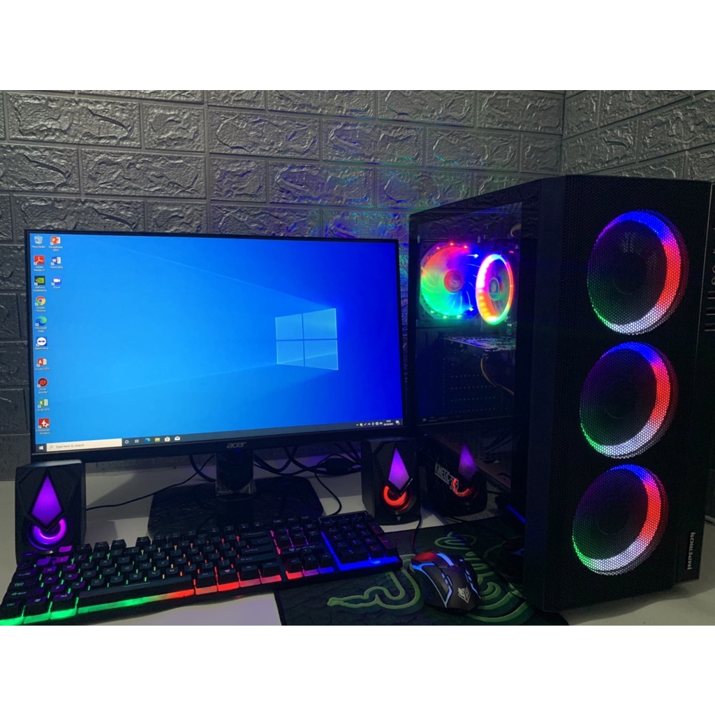 PC GAMING &amp; DESIGN FULL SET DDR4 I3-10100F / 16GB / GTX 1050TI 4GB + MONITOR