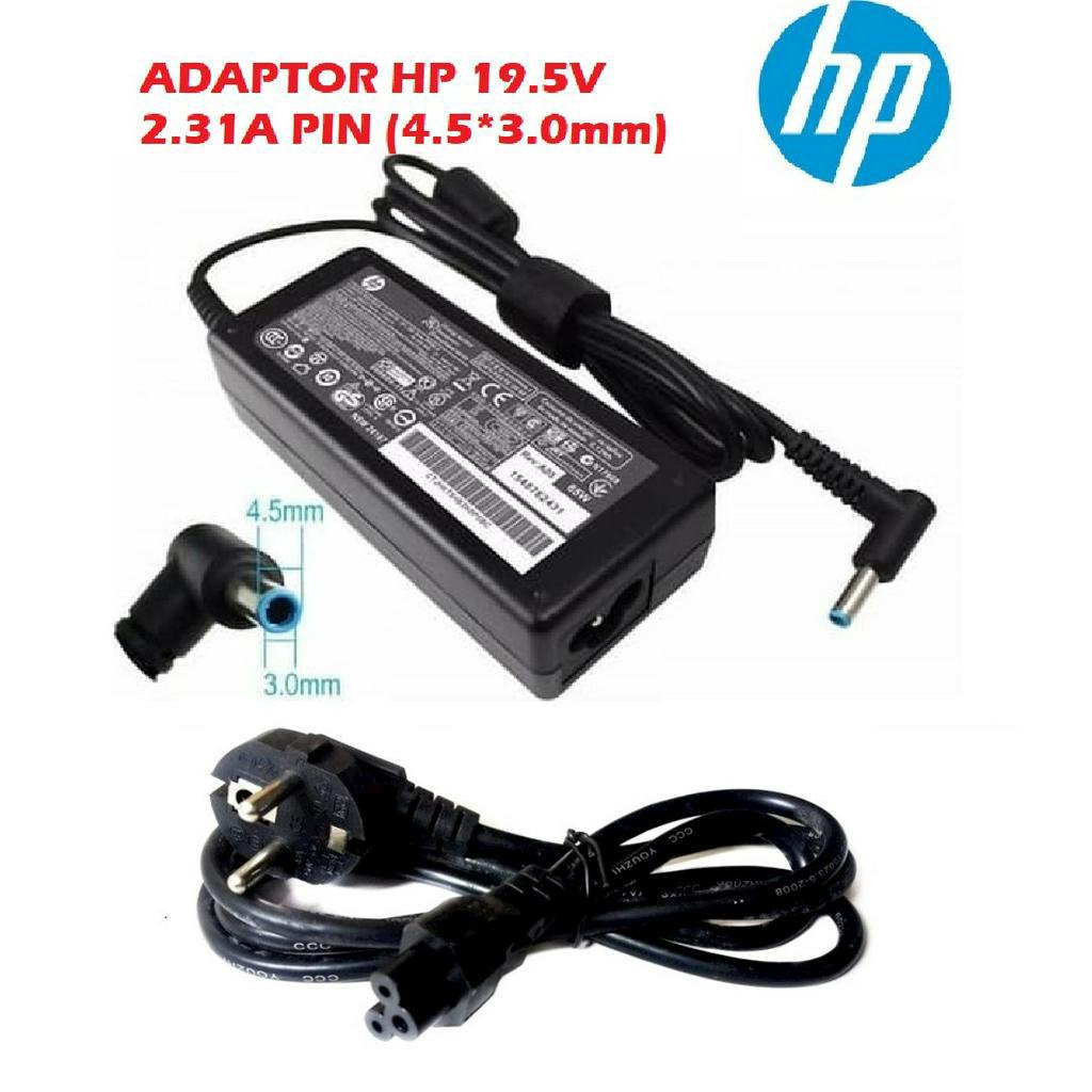 ADAPTOR HP 19.5V 2.31A PIN (4.5*3.0mm) HP CHROMEBOOK HP PAVILION 15 HP 15 HP 15Z HP 210 HP 215 HP 240 HP 242 HP 245 G3 HP G1 HP 250 HP 255 HP 340 HP 350 HP 65W SMART HP CHROMEBOOK HP ENVY SERIES, HP ENVY TOUCHSMART HP ENVY TS, HP PAVILION SERIES