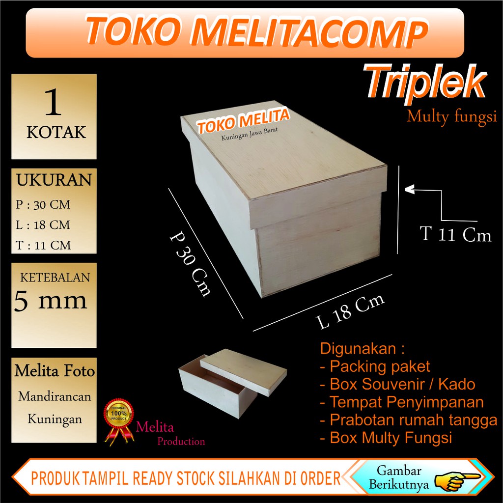 

Kotak 30x18x11 cm tutup cup bahan box hampers souvenir kado parcel serba guna