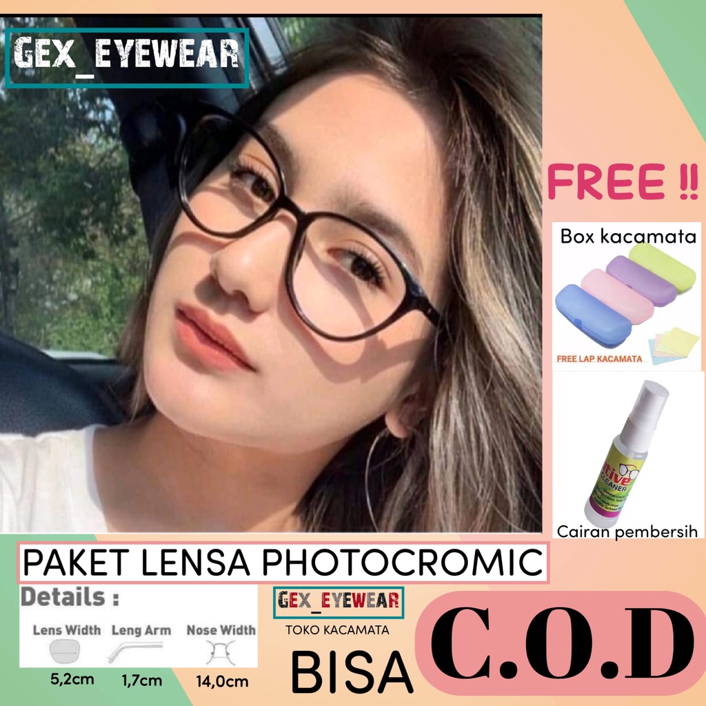 FRAME KACAMATA ANTIRADIASI 608 CATEYE FASHION KACAMATA WANITA BISA MINUS ANTIRADIASI PHOTOCROMIC | BLUECROMIC | BLUERAY