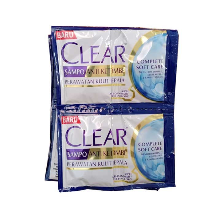 CLEAR SHAMPO ISI 12 SACHET COMPLETE SOFT CARE, CLEAR MENTHOL, CLEAR MEN COOL SPORT