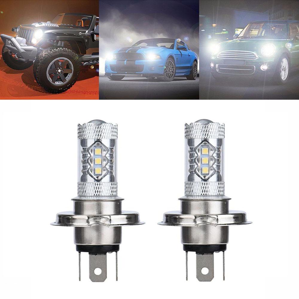 Lanfy Lampu Mobil 2PCS Waterproof 80W 3030 6000K H4 9003 HB2