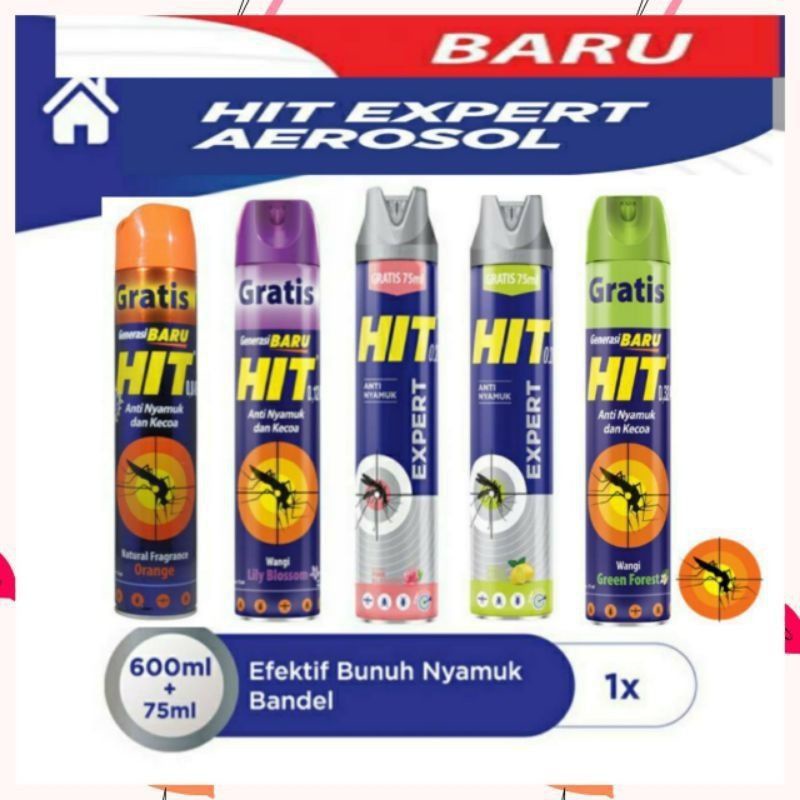 Hit Spray Anti Nyamuk 600ml+75ml