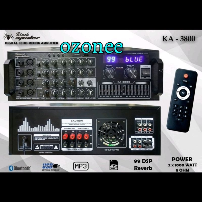 AMPLI BLACK SPIDER BS KA3800 POWER AMPLIFIER BLACK SPIDER BS KA 3800