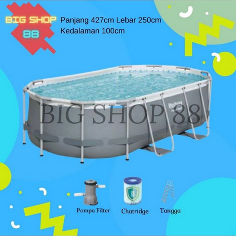 BESTWAY KOLAM RENANG PORTABLE KOLAM RENANG ANAK JUMBO PRISM POOL FRAME POOL 4 METER