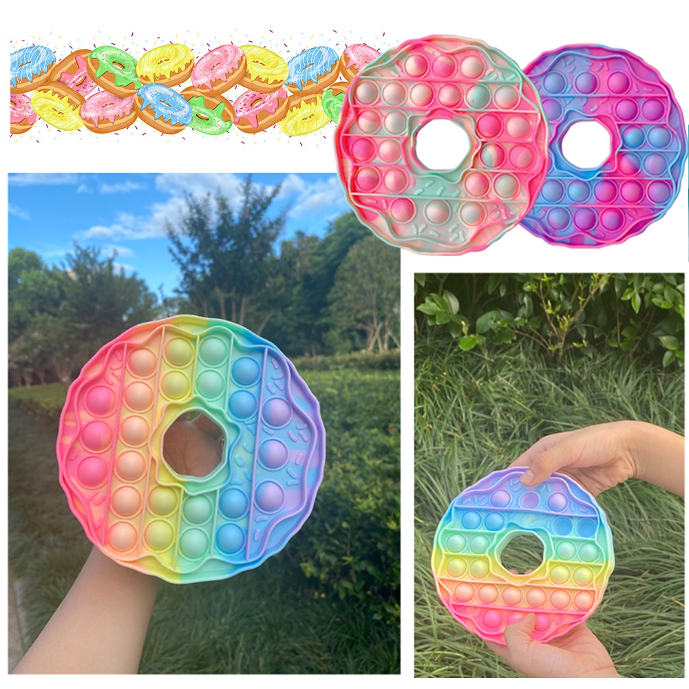 【TK】Tiktok Foxmind Push Pop It Bubble Fidget Toy Kids Sensorial Colorful Unicorn Rainbow Donuts Dinosaur Toys