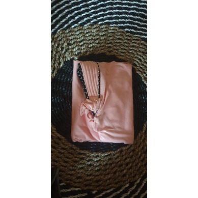 (COD)-Jilbab Instan Khalid Polka \ jilbab syari polka jumbo-Peach