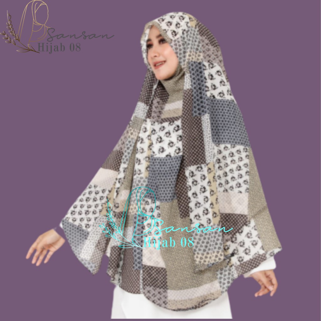 sansanhijab Hijab Niqob Ceruty Babydoll Motif – Desain Syar’i dan Stylish untuk Sehari-hari