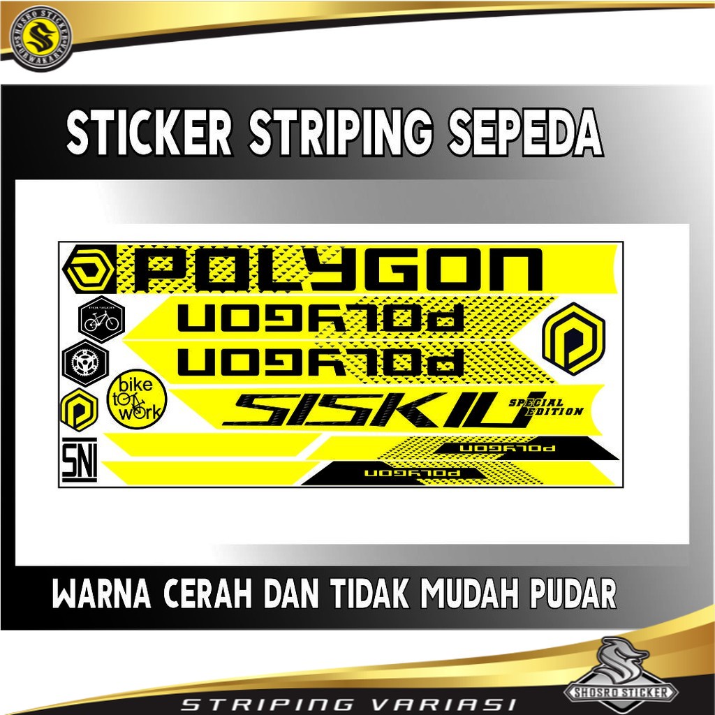 STIKER VARIASI STIKER MOTIF BIKE POLET STRIPING CUSTOM ALL SEPEDA BMX POLYGON STIKER LIS STRIPING