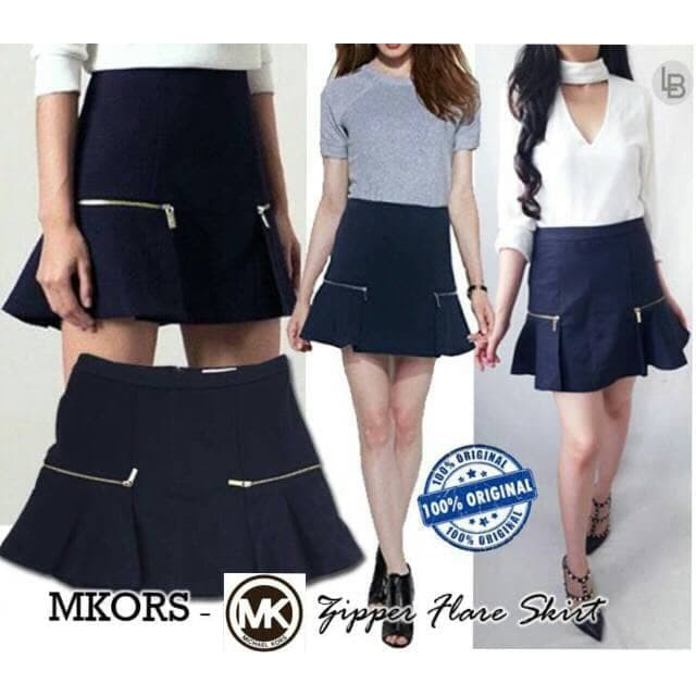 Michael kors Rok flare zipper branded murah