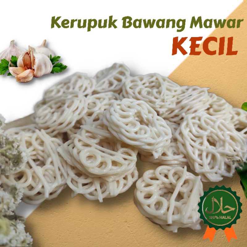 

Kerupuk bawang mentah mawar kecil 500gr siap goreng