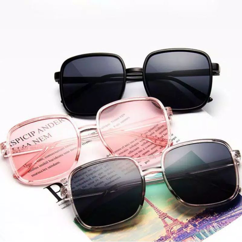 Kacamata Wanita Hitam Kotak Gaya Style Sunglasses Kaca Mata