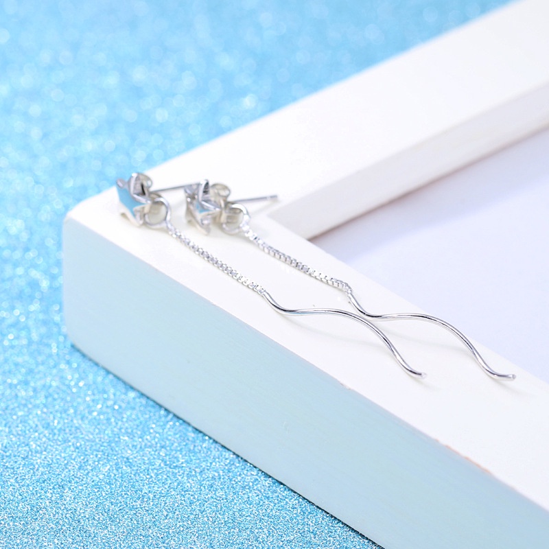 Anting Perak 925 Wanita Bintang Melengkung Perhiasan Fashion