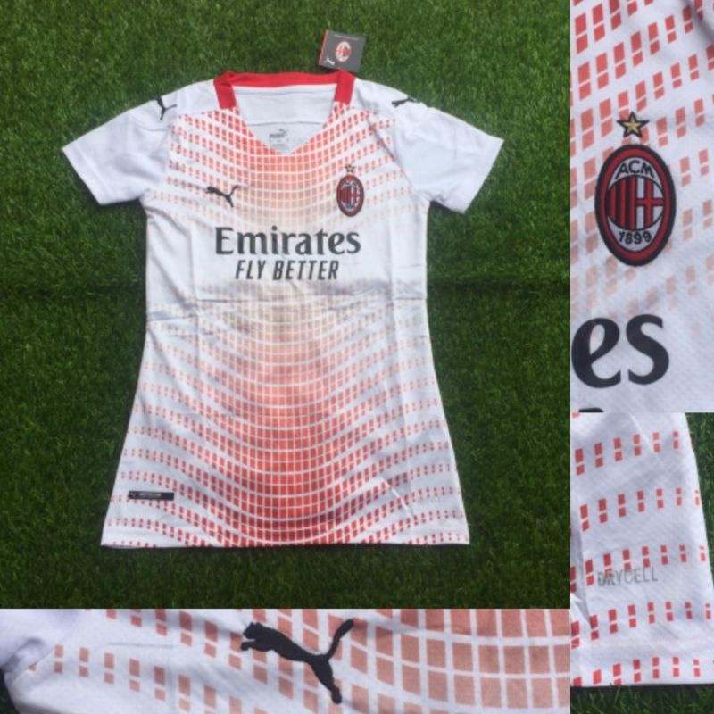 Jersey bola ladies milan away putih 20/21 Grade Ori Thailand murah
