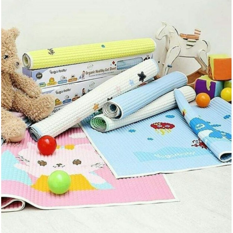 Perlak bayi JUMBO 90x60 Cm Alas Ompol Motif Berkualitas SUGAR BABY ORGANIC HEALTHY COT (DUS)