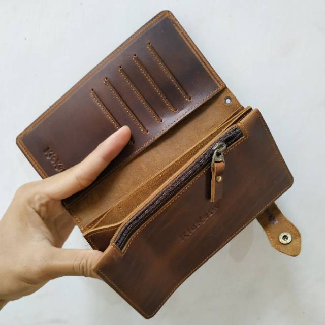 ODOLL | Dompet Panjang Pria Kulit Asli | Dompet Bikers Dengan Tali Anti Maling