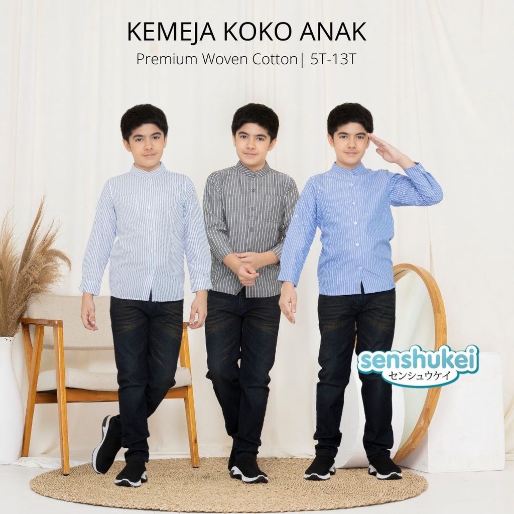 [Brandedbaby] 5T-13T KEMEJA KOKO ANAK IMPORT PREMIUM SENSHUKEI / KEMEJA KOKO ANAK LENGAN PANJANG MOTIF KOTAK PANJANG MOTIF KOTAK / KEMEJA KOKO ANAK TANGGUNG / KEMKO ANAK IMPORT