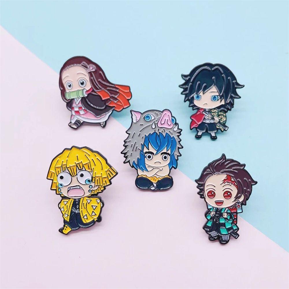 [Elegan] Demon Slayer Lapel Pin Ransel Hadiah Jaket Pin Pakaian Dekorasi Decor Badge Lencana Pin Anime Badge