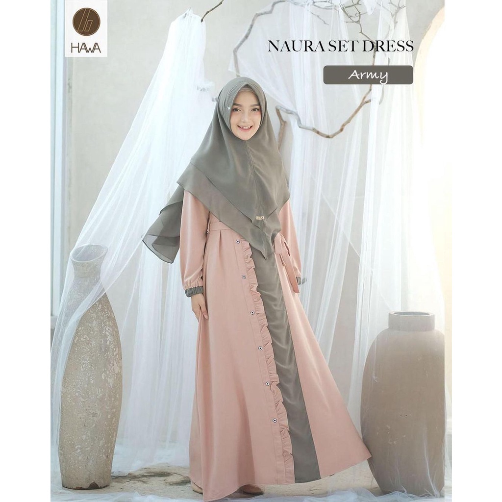 Terlaris Gamis Wanita Lengan Panjang Fashion Muslim Devi Fit  L-XL Lingkar Dada 100cm Panjang 130 CM