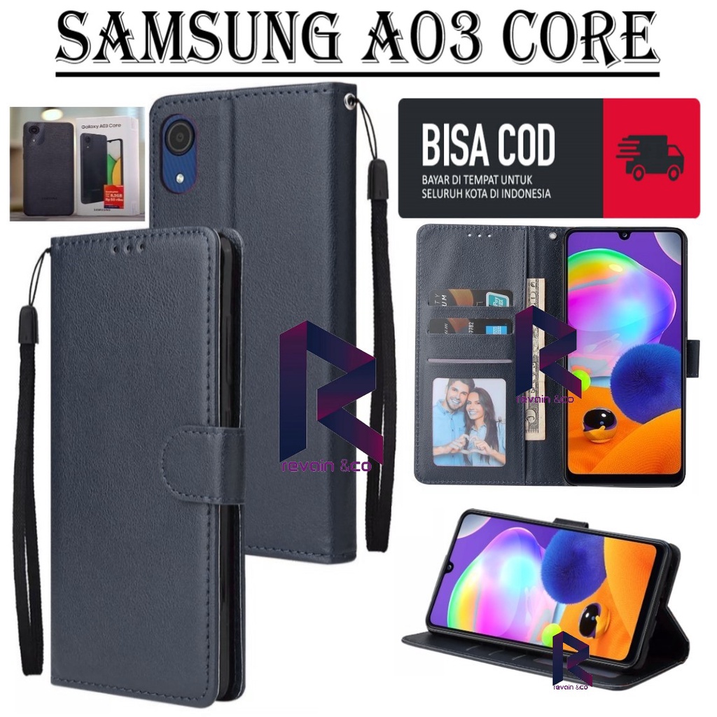 NEW SAMSUNG GALAXY A03 CORE CASE FLIP WALLET LEATHER KULIT PREMIUM SARUNG BUKA TUTUP FLIP CASE SAMSUNG A03 CORE