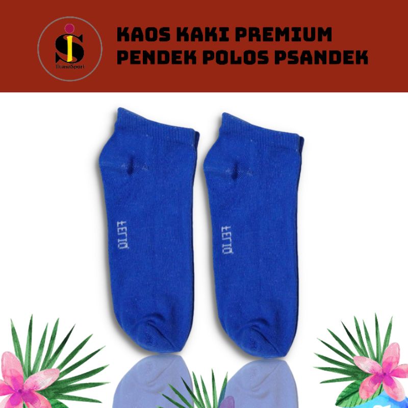 Kaos Kaki Semata Kaki Sport pria dan wanita dewasa/Kaos Kaki Polos Tebal/Kaos Kaki Pendek/Kaos Kaki olah raga-BIRU