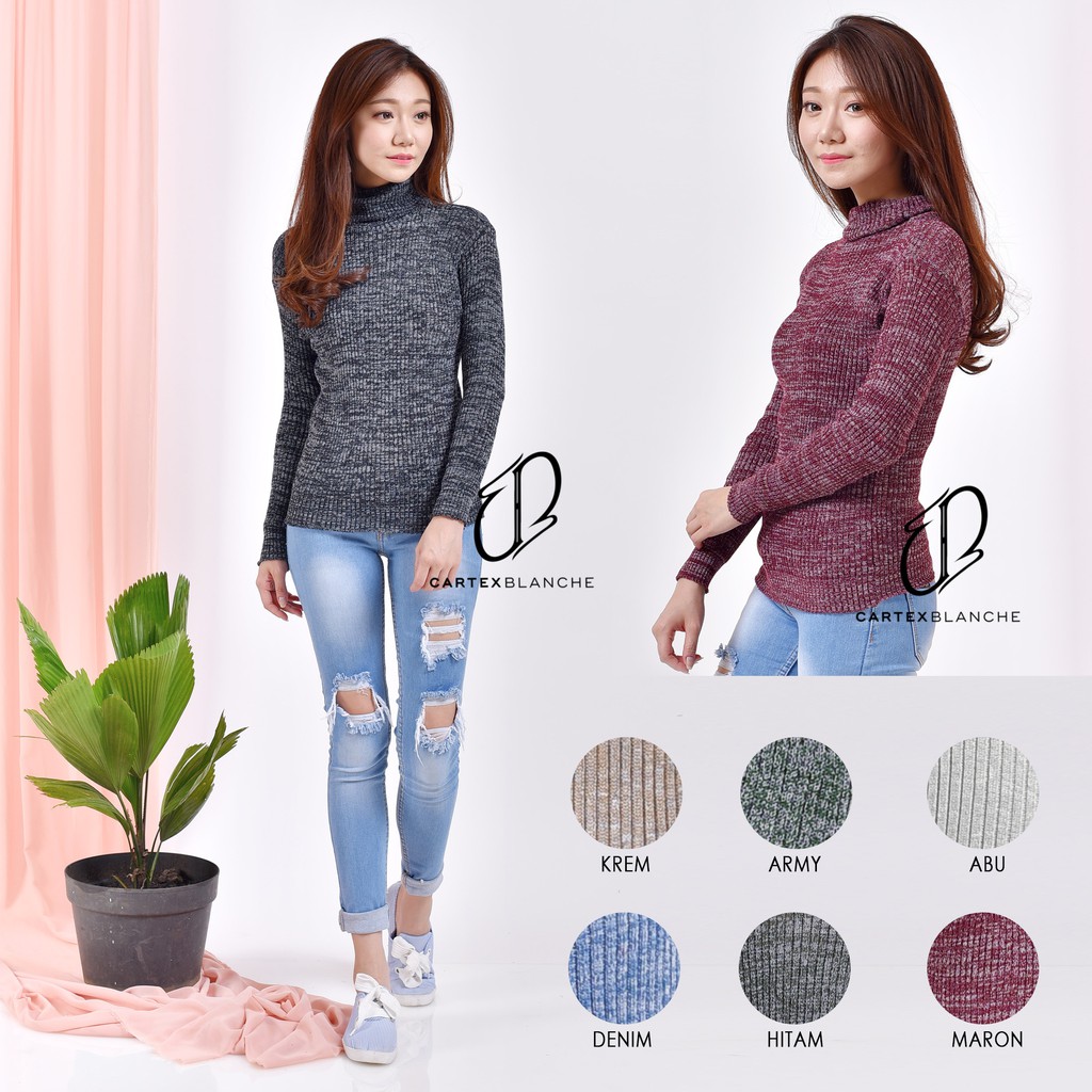 CARTEXBLANCHE TWIST TURTLE NECK iShopeei Indonesia