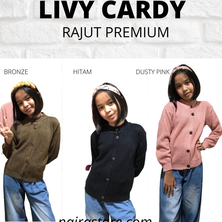 LIVY Cardy Rajut Anak Perempuan Usia 2-10 Tahun Rajut Halus Premium / Cardigan Rajut Anak Perempuan