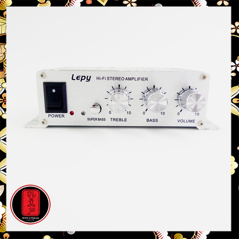 Lepy HiFi Mini Stereo Amplifier Treble Bass Booster - LP-268 - Silver