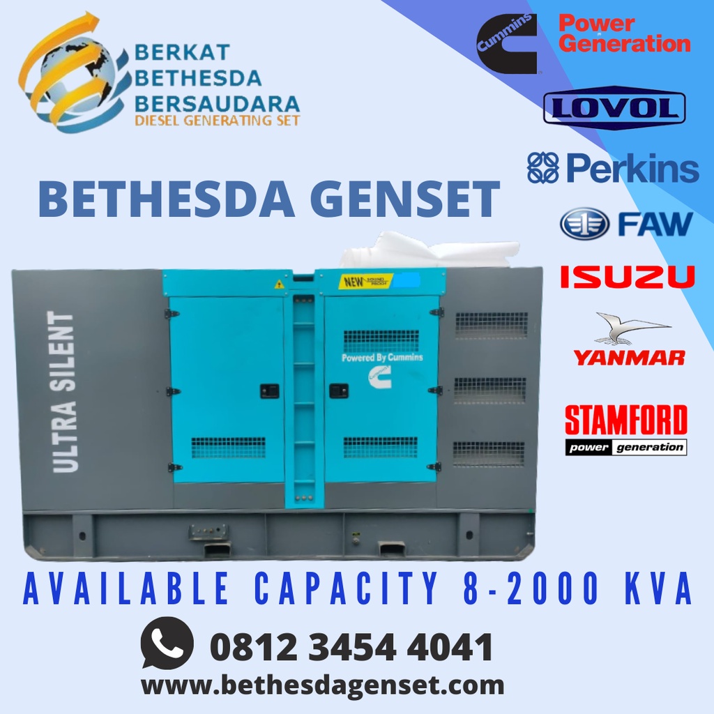 READY GENSET PERKINS 80 KVA SILENT TYPE