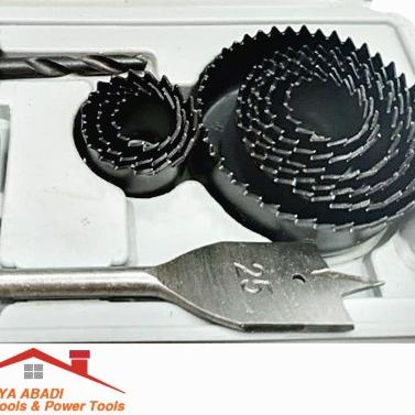 PROMO BENZ HOLESAW KIT HOLE SAW KIT MATA BOR KAYU BULAT SET 13pcs MULTIFUNGSI BJA