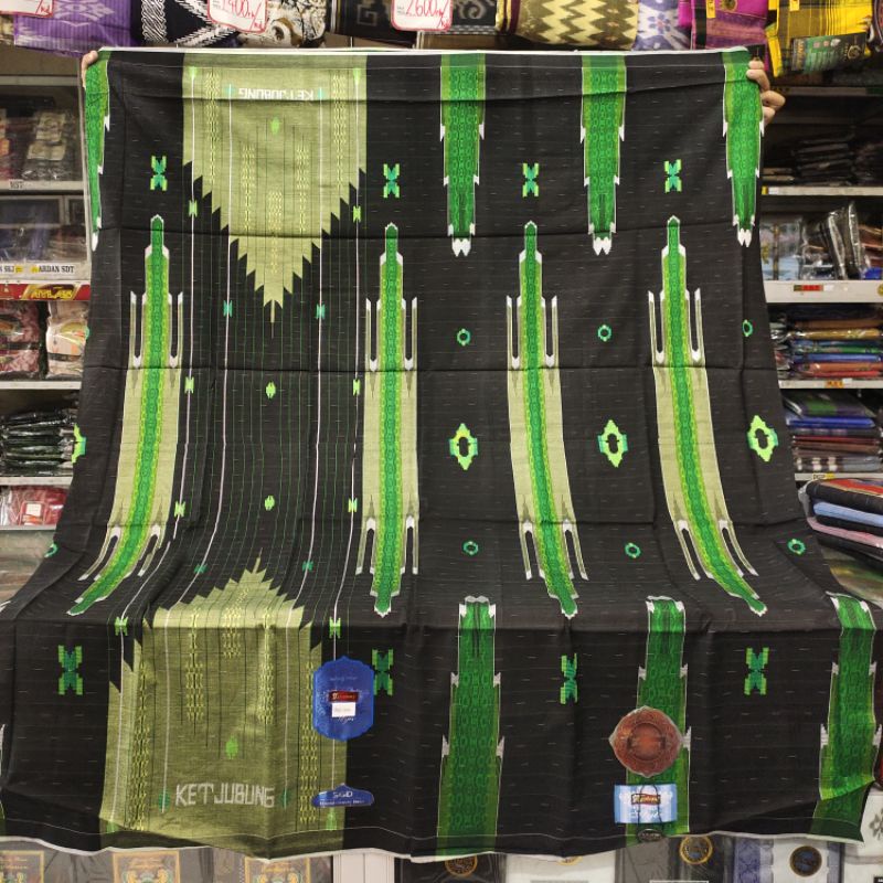 Sarung Tenun Ketjubung SGD Songket Gunung Dreep Spesial Hitam
