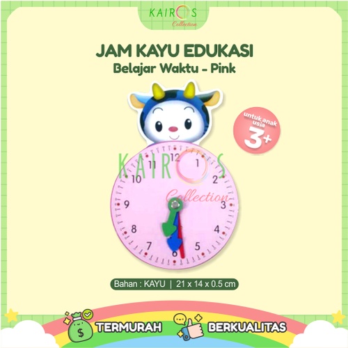 Jam Kayu Edukasi Anak Belajar Waktu