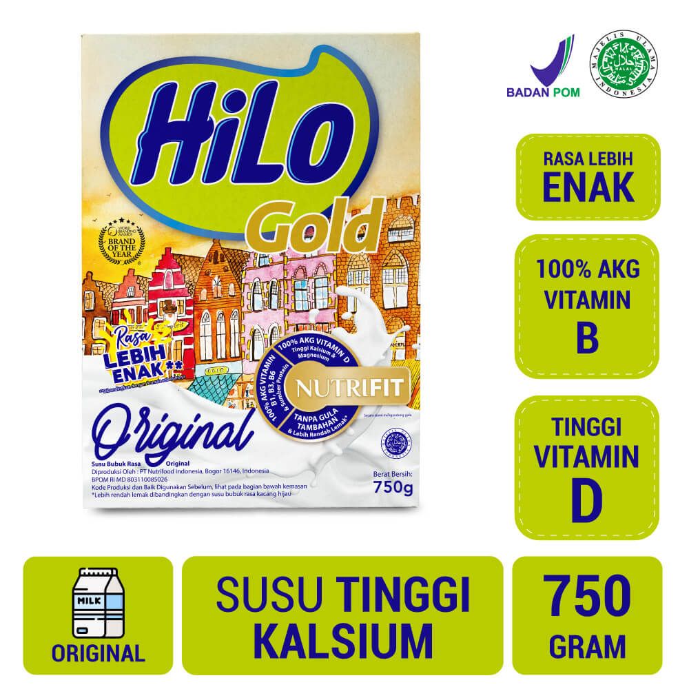 

HiLo Gold Plain (Original) 750g - Susu Tinggi Kalsium Lebih Rendah Lemak