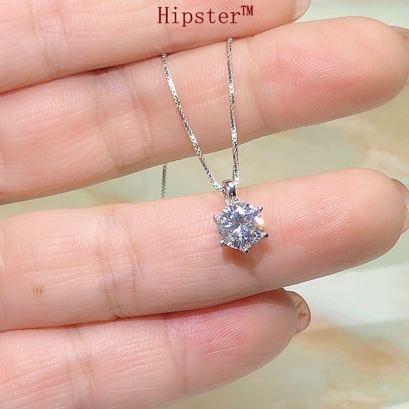 New Hot Fashion Trendy Grace Luxury Moissanite Pendant White Gold Necklace