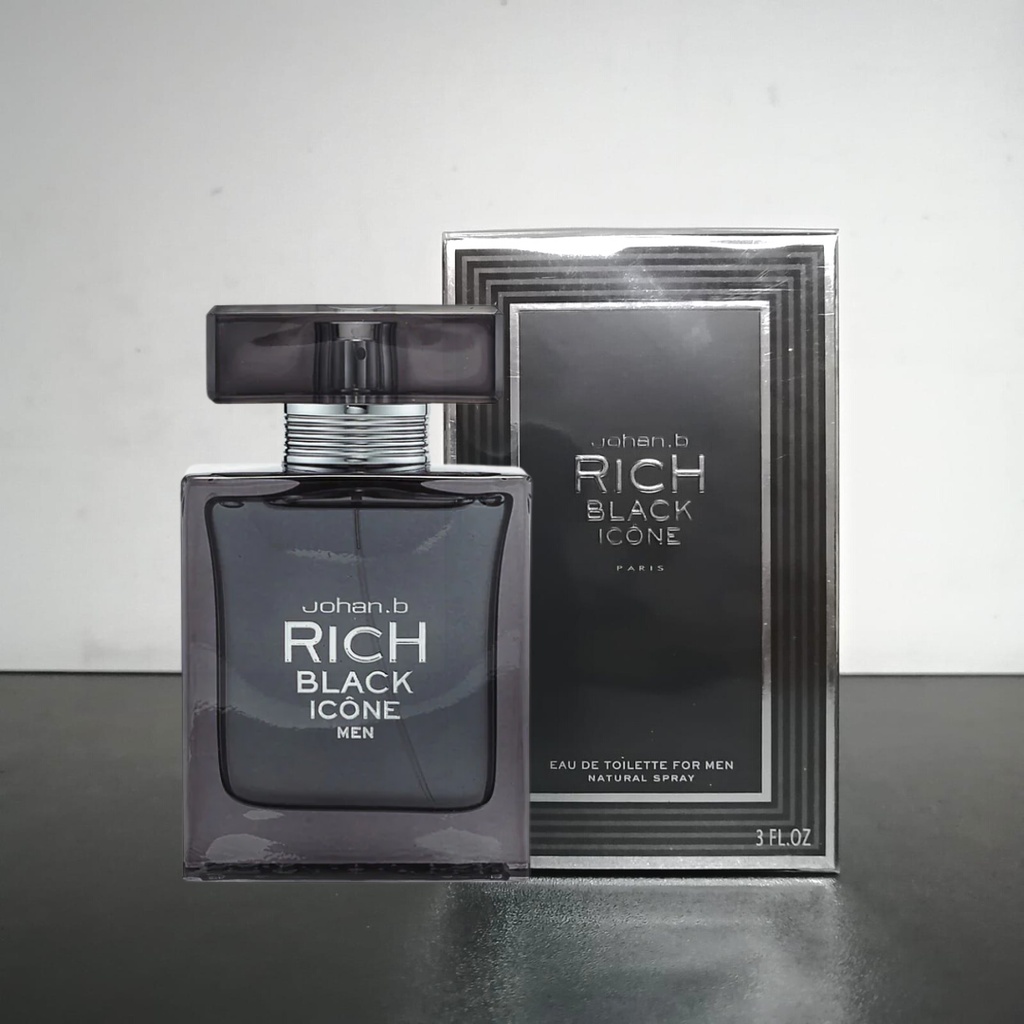 Jual Johan B Rich Black Icone Geparlys EDT 90ml Men | Shopee Indonesia