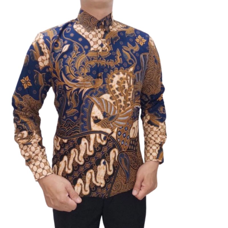 VIO ROLDAN Kemeja Batik Slimfit  Pria Lengan Panjang A40