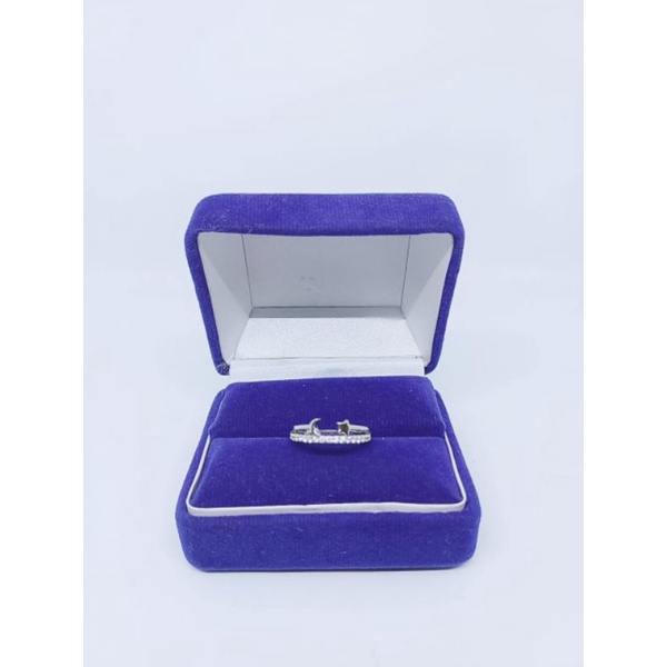 cincin bulan bintang +infinity  mp listring 1 brs/ cincin perak asli silver 925 lapis emas