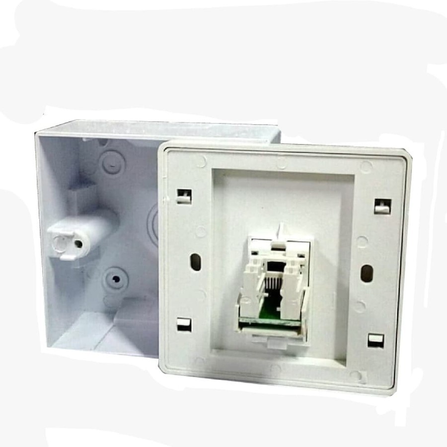 Wall Port Rj45 Face plate rj45 + Modular Cat6 + Box Paket 1 Set