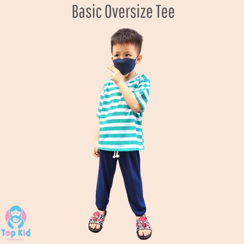 Kaos Atasan Salur Oversize Stripe Anak-Anak