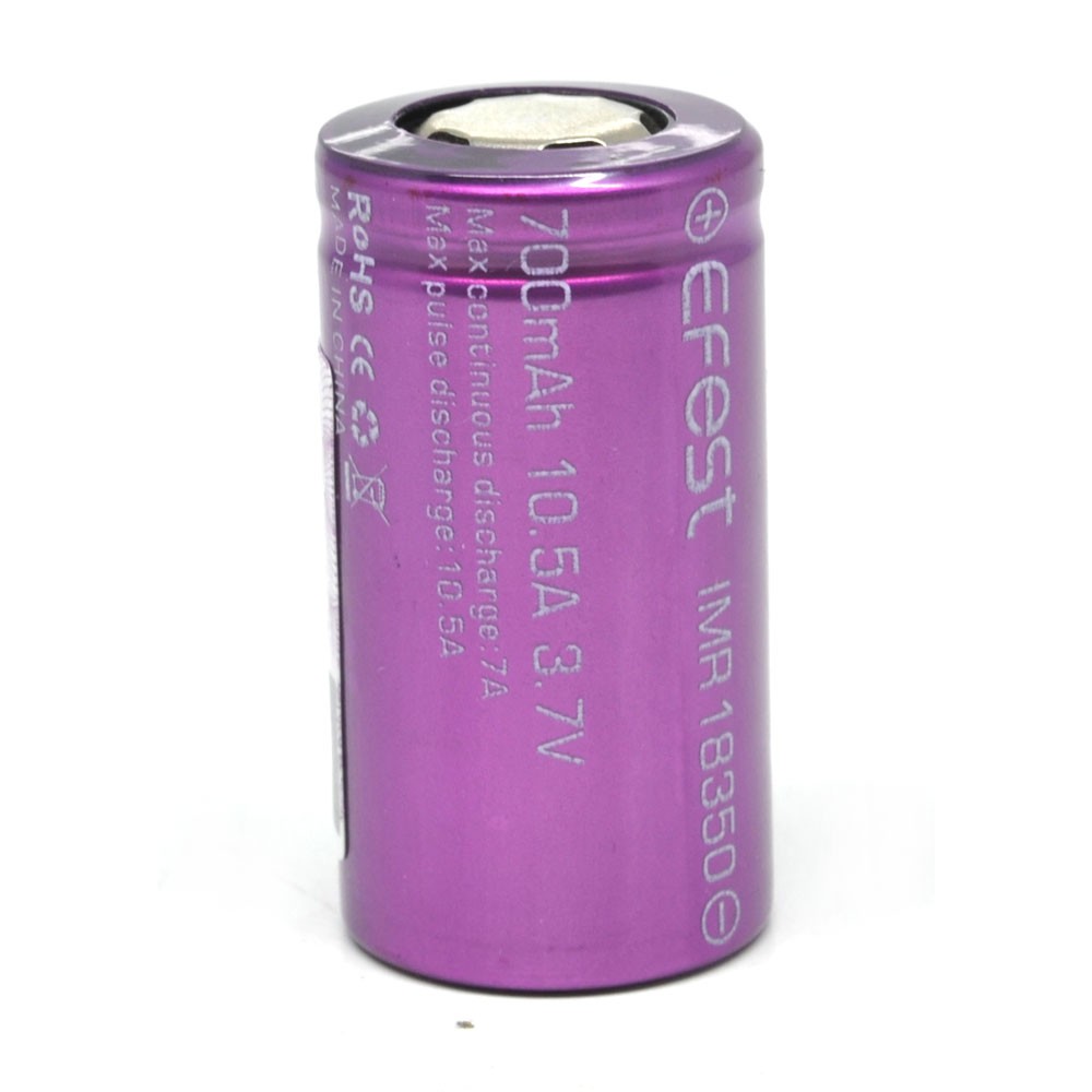 Efest IMR 18350 Battery 700mAh 3.7V 10.5A with Flat Top - Purple