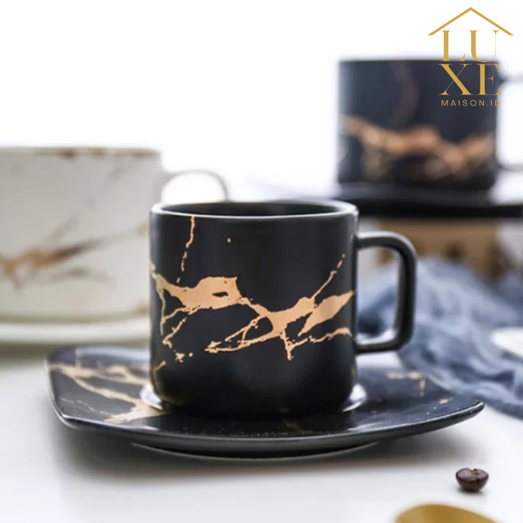 Marble Coffee Mug Set Gelas Kopi Marble Mug Keramik