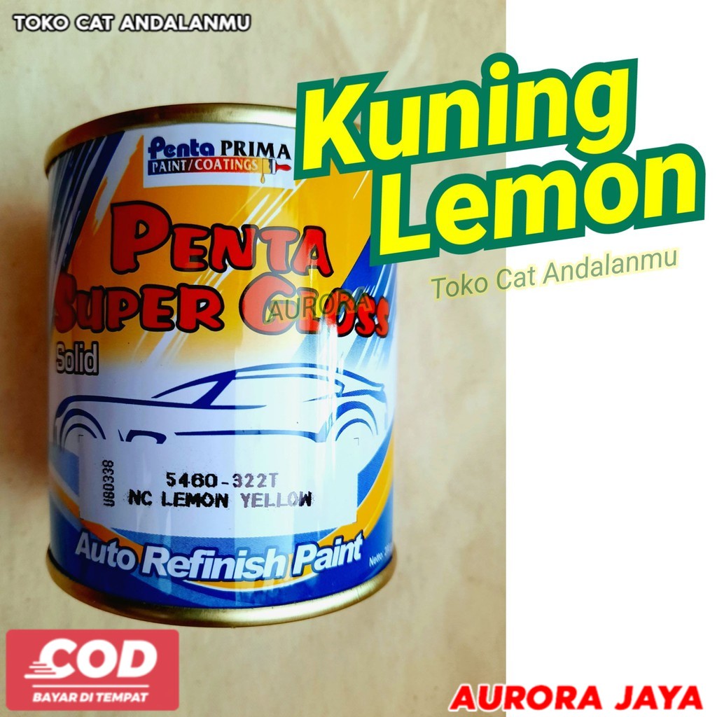 Penta Super Gloss NC Lemon Yellow Kuning Lemon Cerah Mengkilap Solid Cat Mobil Motor Sepeda Glos