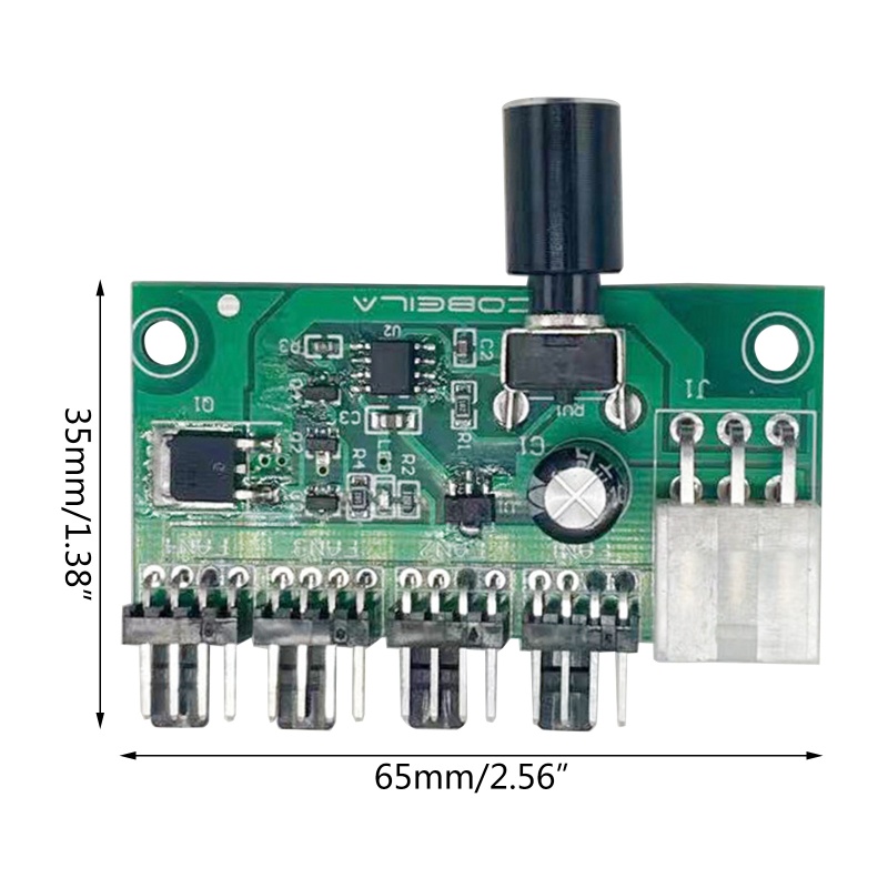 Btsg Chassis Fan Hub CPU Pendingin 4port 12V Ke Fan-Header Dengan 4pin PWM Controller Didedikasikan Regulator Komputer