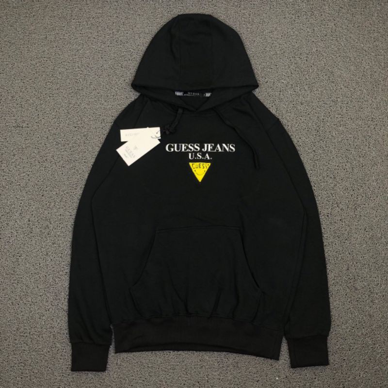 HOODIE JAKET SWEATER GUESS USA X CHINATOWN MARKET BLACK LIKE ORI