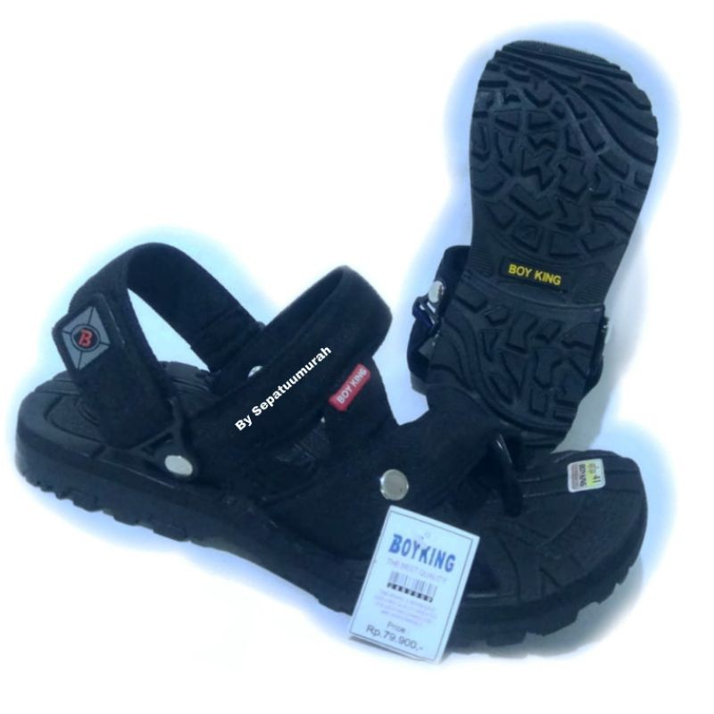 [COD] Sandal Gunung Hiking ORIGINAL Handmade By BOY KING-G.BLACK TPR
