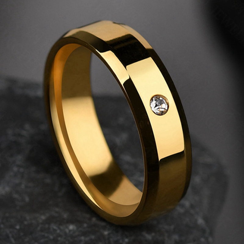 New Luxury 18K Gold Wedding Rings Simple Design Couple Alliance Ring Lover Rings Couple Rings 1pcs