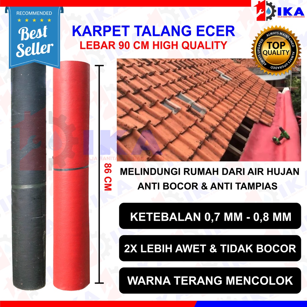 Karpet Talang Air 1 Meter 90 (Bersih 86cm) Merah Hitam Pabrikan READY !!