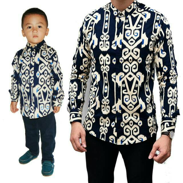 Batik couple  ayah  dan  anak  new motif original isaac 