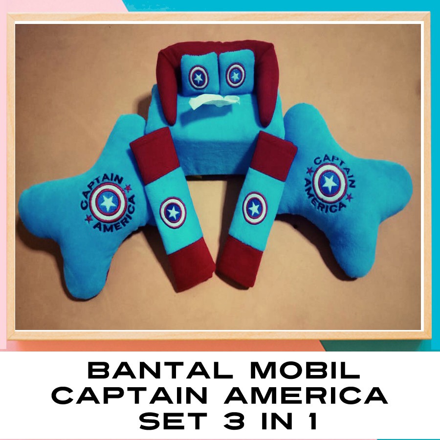 BANTAL MOBIL CAPTAIN AMERICA 3 in 1 KAPTEN AMERIKA SET 3in1