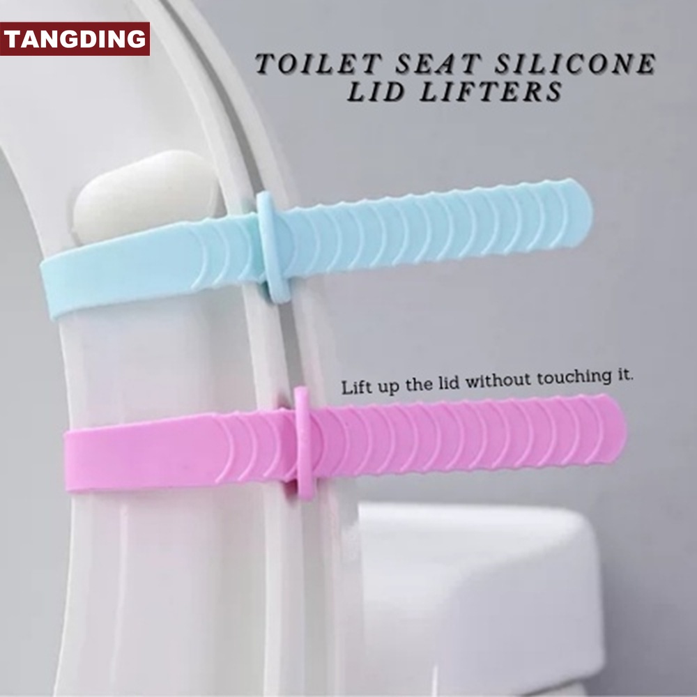 【COD Tangding】Toilet Seat Lifter Silicone Soft Stretch Handle Bowl Cover Anti Dirty Flip Lid